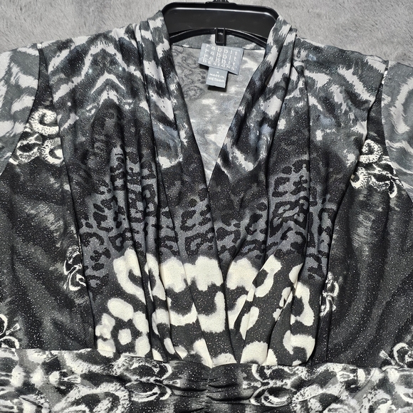 Rabbit Rabbit Rabbit Designs Deep Plunge Ruched Waist Sparkle Dress Size 4 - Picture 12 of 15